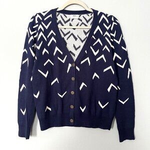Madewell Wallace Sweater Cardigan (Navy/White) XS